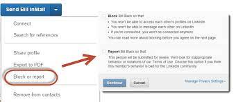 steps for blocking people on linkedin
